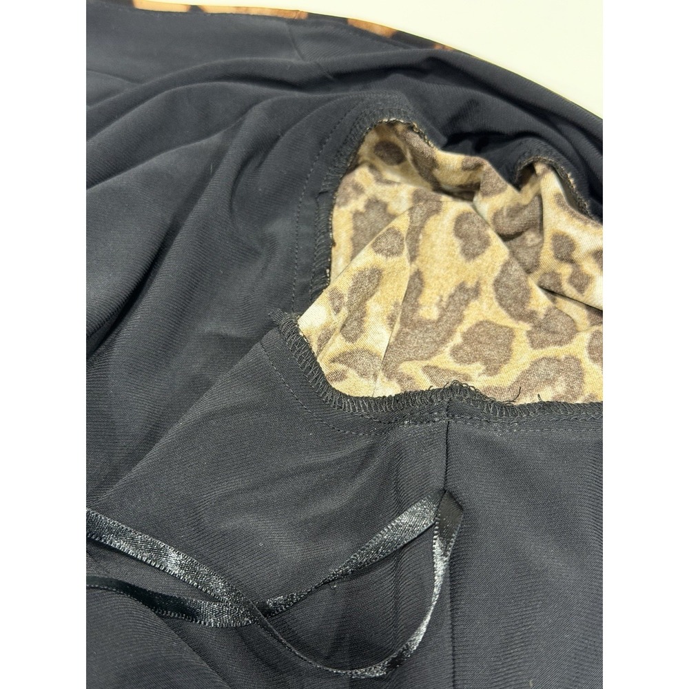 Lauren Ralph Lauren Leopard Print Faux Wrap Ruched Sheath Dress Women's 6 - Picture 9 of 9